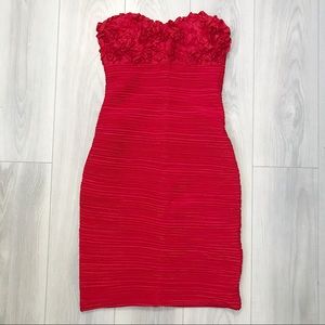 Strapless Red Bodycon Dress